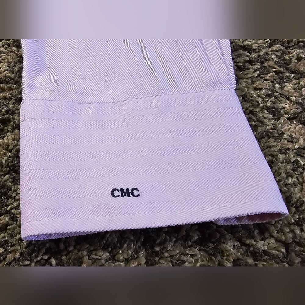 Emanuel Berg Men's Custom Button-down Pink Cotton Dress Shirt Size 45 - Picture 11 of 11